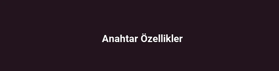 Anahtar Özellikler