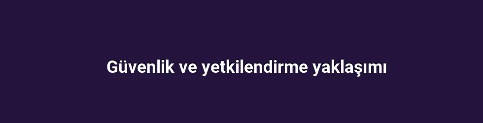 Güvenlik ve yetkilendirme yaklaşımı
