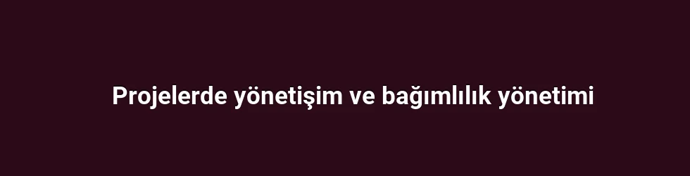 Projelerde yönetişim ve bağımlılık yönetimi