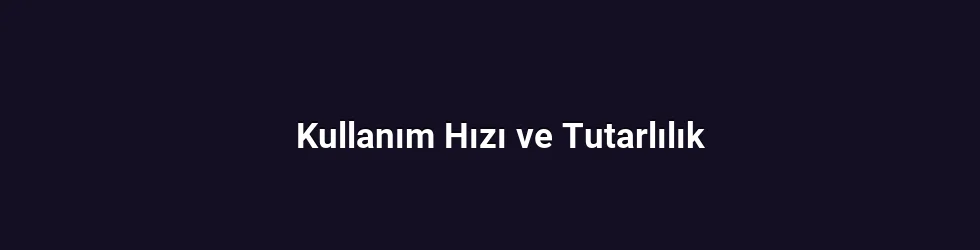 Kullanım Hızı ve Tutarlılık