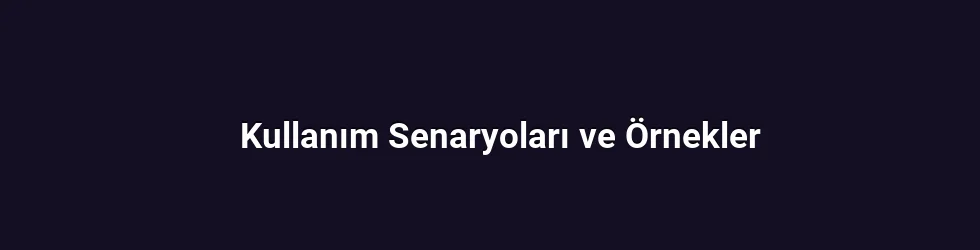 Kullanım Senaryoları ve Örnekler